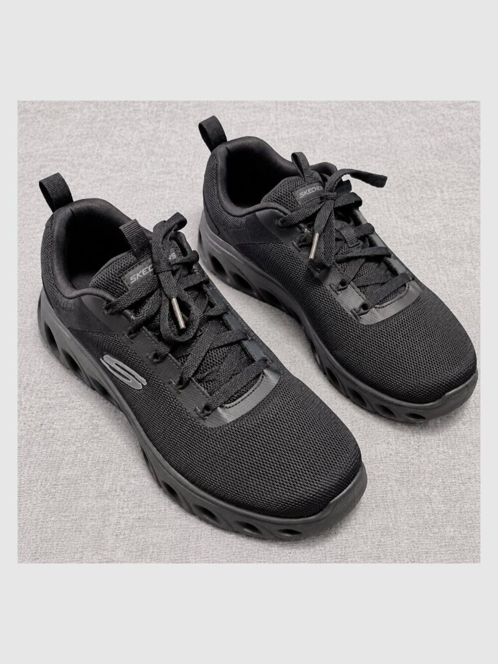 Skechers Glide-Step Men's 9.5 Wide Black Memory Foam Athletic Shoes 66704WMC